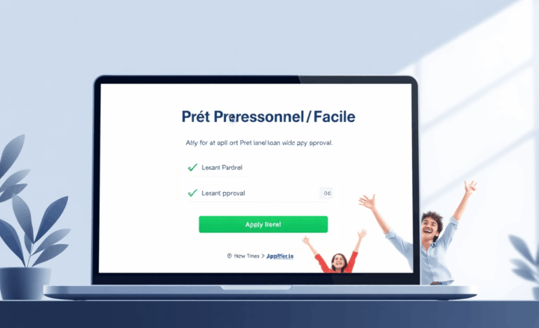 Image illustrant le concept de prêt personnel facile avec approbation instantanée.