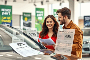 Image représentant le concept de financement automobile à taux réduit avec des véhicules attractifs.