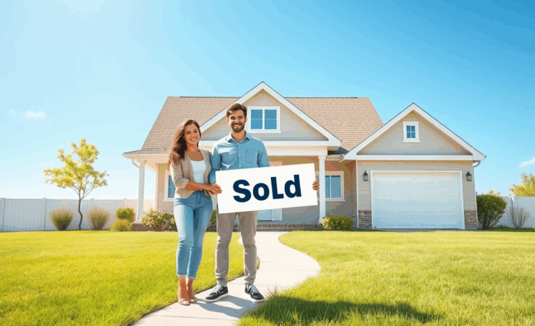 Un couple heureux discutant de leur projet immobilier avec un conseiller.