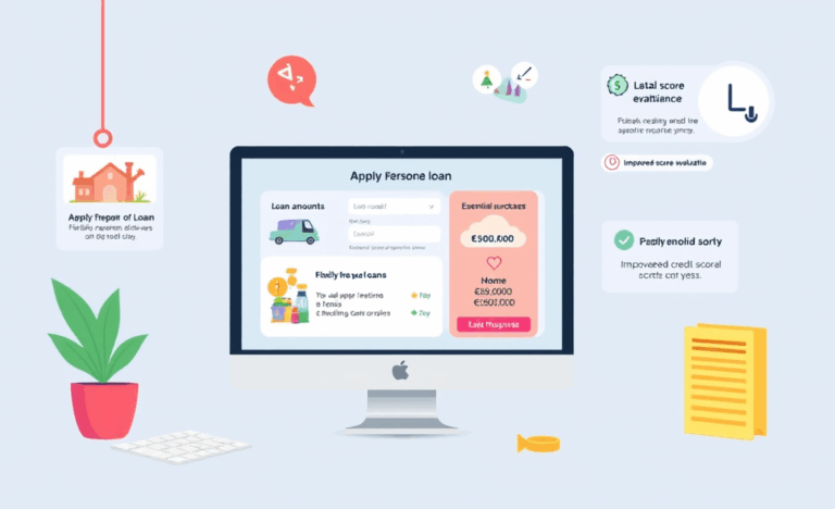 Image illustrant le Prêt Personnel en ligne avec une évaluation améliorée de score de crédit.