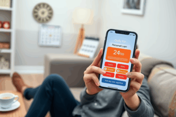Image représentant un prêt personnel obtenu via une application mobile en 24 heures.