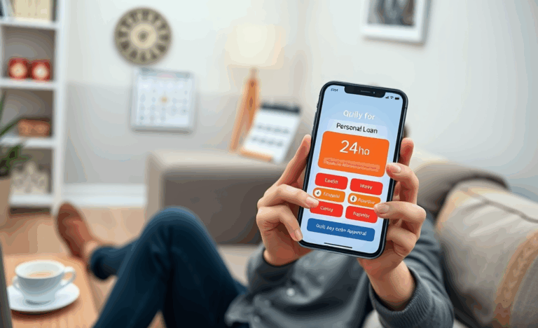 Image représentant un prêt personnel obtenu via une application mobile en 24 heures.