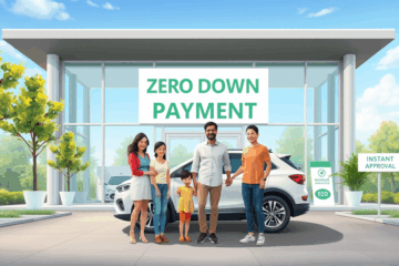 Image illustrant le financement auto rapide avec approbation éclair et entrée zéro.
