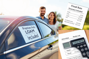 Image illustrant le crédit automobile premium avec assurance incluse et taux fixe.