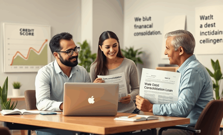 Image illustrant le processus de prêt de consolidation pour améliorer le score de crédit.