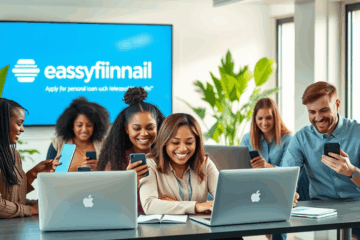 Un homme heureux reçu un prêt personnel easyfinancial rapidement.