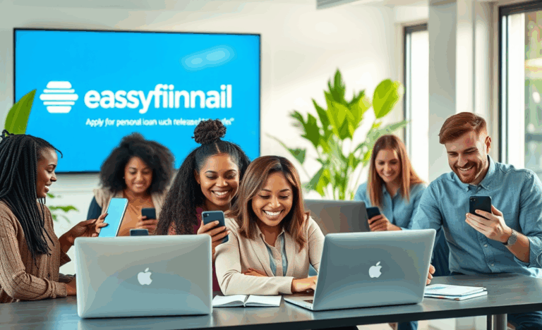 Un homme heureux reçu un prêt personnel easyfinancial rapidement.