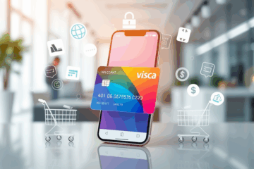 Image représentant une carte virtuelle pour des paiements en ligne sécurisés.