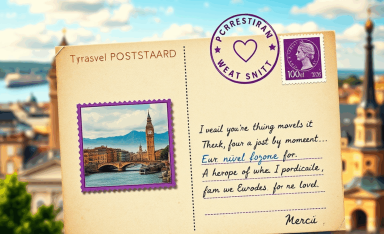 Image d'une carte postale personnalisée à envoyer à l'étranger avec un timbre international.