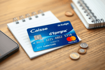 Image du Cartão Caisse d'Épargne Mastercard montrant ses fonctionnalités et avantages.