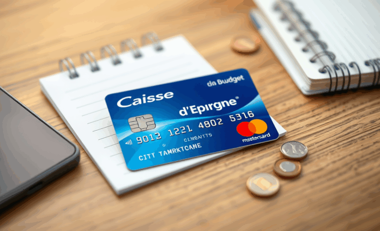 Image du Cartão Caisse d'Épargne Mastercard montrant ses fonctionnalités et avantages.