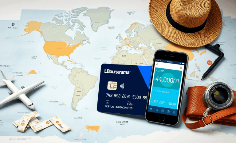 Illustration de la Carte Boursorama Ultim, une carte bancaire pensée pour les voyageurs, sans frais à l'étranger.
