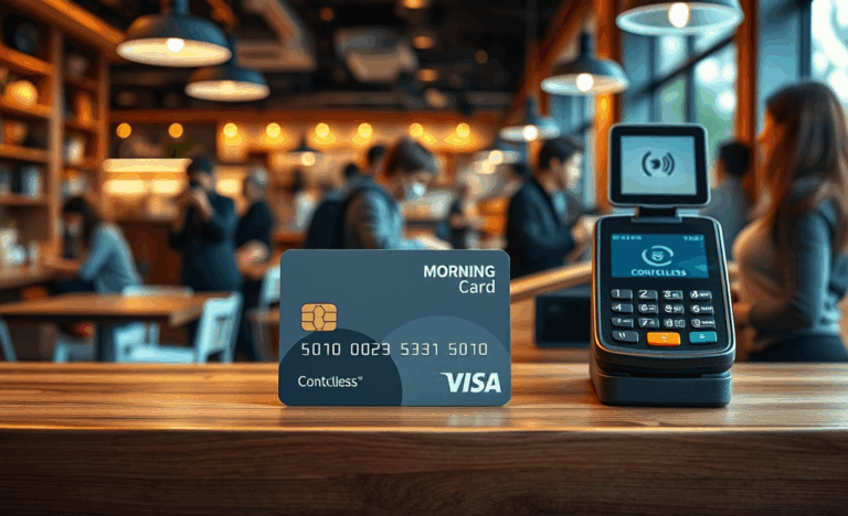 Illustration d'une carte de paiement matinal utilisée pour des transactions rapides et pratiques.