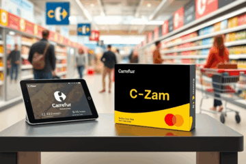 Image illustrant la Carte C-Zam de Carrefour, une offre bancaire digitale