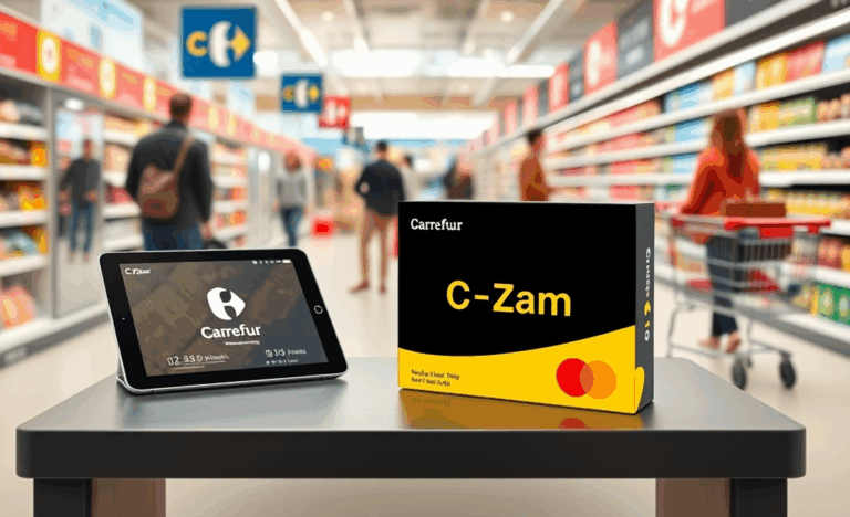 Image illustrant la Carte C-Zam de Carrefour, une offre bancaire digitale
