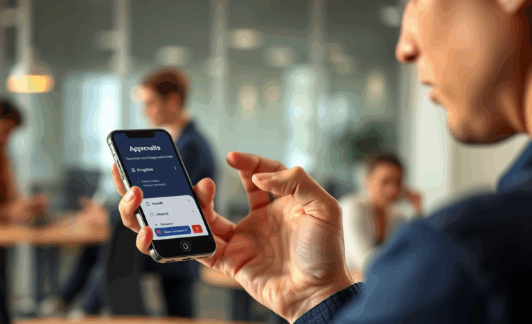 Image illustrant l'approbation directe par mobile avec des applications