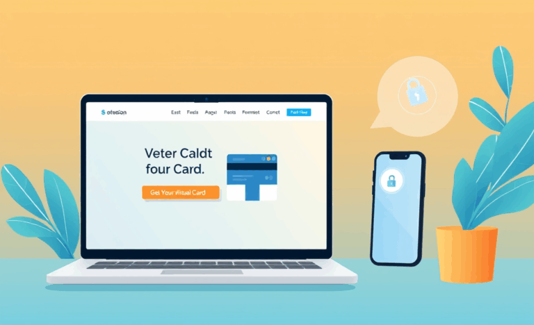 Image représentant une carte virtuelle pour paiements en ligne.