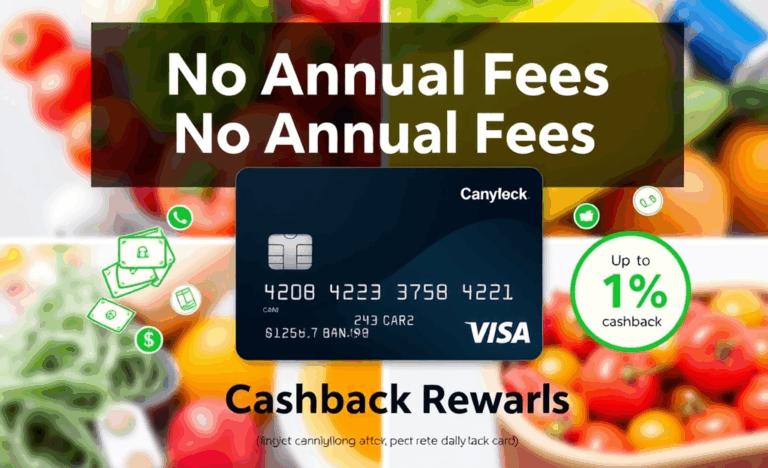 Image d'une carte de crédit sans frais annuels avec cashback.