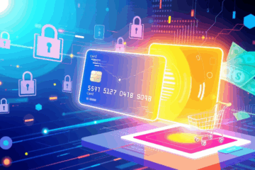 Image représentant une carte virtuelle pour les paiements en ligne.