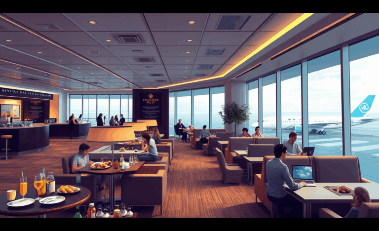 Image illustrant l'accès aux salons VIP dans les aéroports, montrant un espace confortable et raffiné pour les voyageurs.