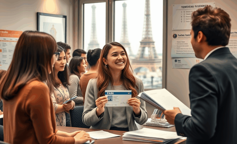 Image illustrant l'acceptation d'une résidence temporaire en France.
