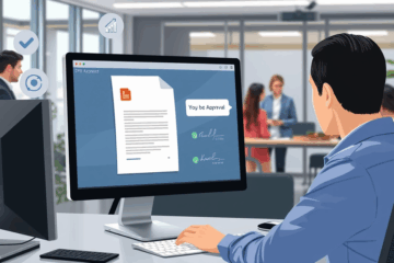 Illustration montrant le processus d'approbation d'un document unique pour validation.