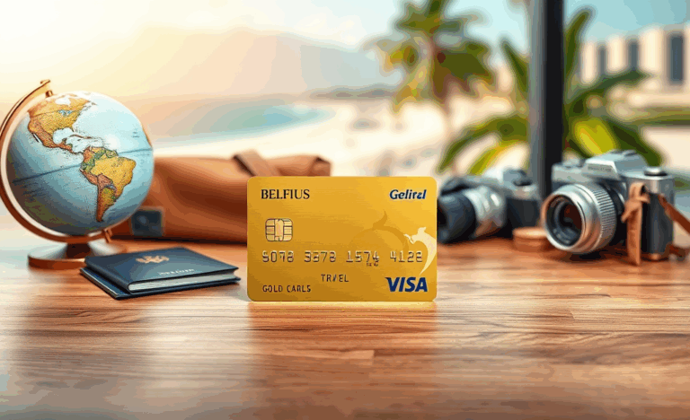 Image de la Carte Belfius Visa Gold, une solution de paiement sécurisée pour les voyageurs.