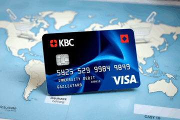 Illustration de la Carte KBC Visa, idéale pour les paiements globaux.