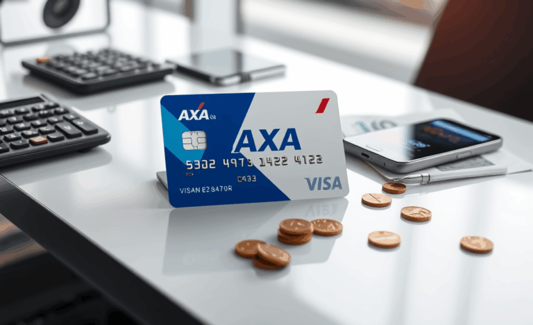 Image d'une carte AXA Bank Visa, symbole de facilité et sécurité pour vos paiements dans le monde.