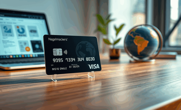 Carte Nagelmackers Visa avec un design moderne pour des paiements sécurisés.