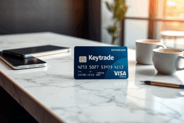Image de la carte Keytrade Bank Visa mettant en avant ses avantages et sécurités