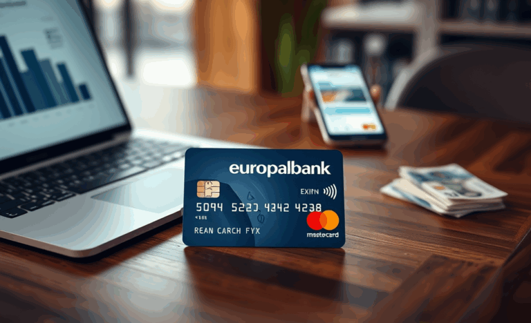 Image de la Carte Europabank Mastercard montrant ses caractéristiques et avantages.