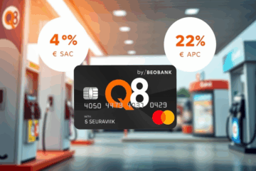 Carte Q8 World Mastercard avec avantages de crédit et de carburant.