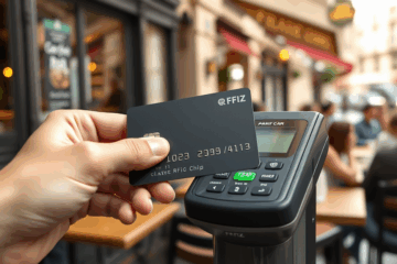 Illustration d'une carte bancaire avec technologie sans contact, mettant en avant la facilité de paiement.