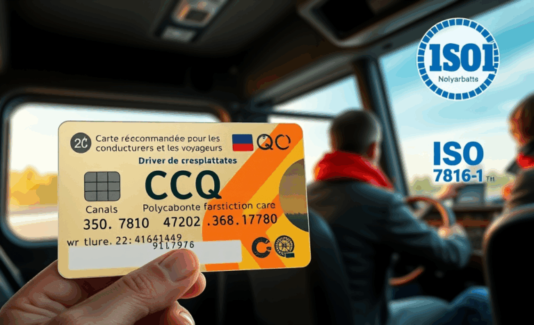 Illustration de la carte recommandée pour conducteurs et voyageurs, un document clé pour la conformité et la sécurité routière.