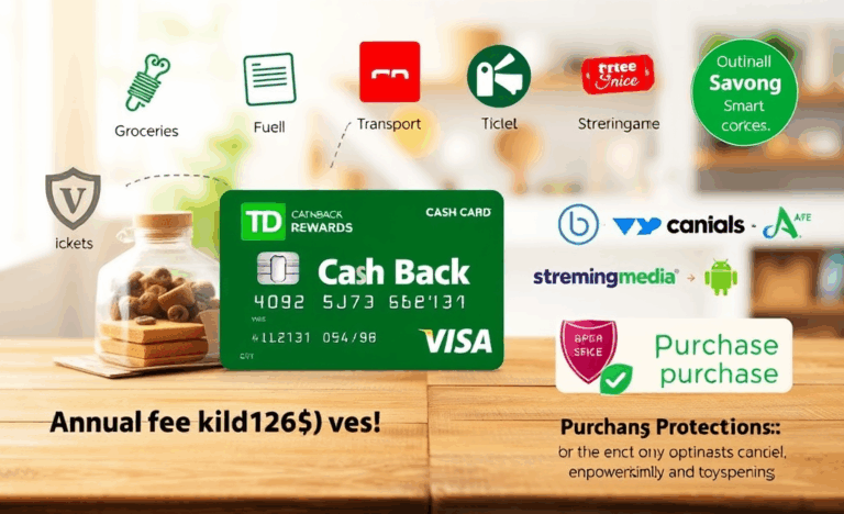Image de la Carte TD Cash Back Visa illustrant les remises en argent sur les achats quotidiens.