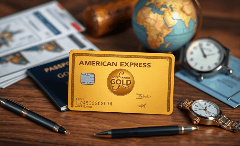 Image de la Carte Scotiabank Gold American Express avec ses avantages pour les voyageurs.