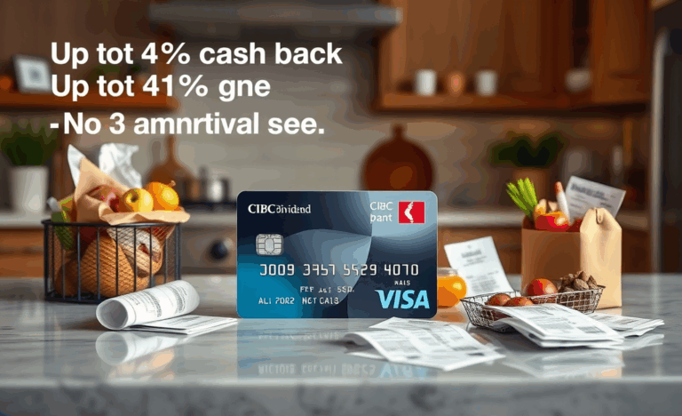 Image de la Carte CIBC Dividend Visa avec informations sur les remises en argent et avantages.