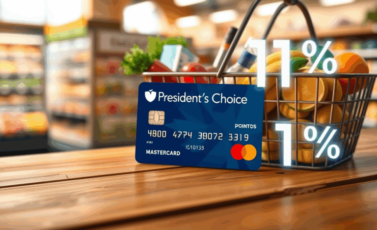 Image représentant la Carte President’s Choice Mastercard avec points de récompense.