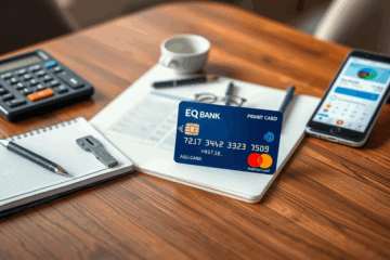 Carte EQ Bank avec ses avantages de cashback et prépaiement.