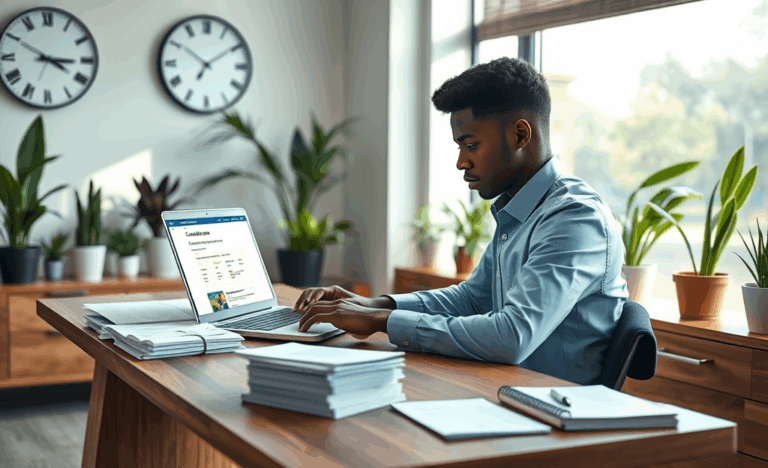 Un individu envoyant un CV en ligne pour une candidature au Crédit Agricole.