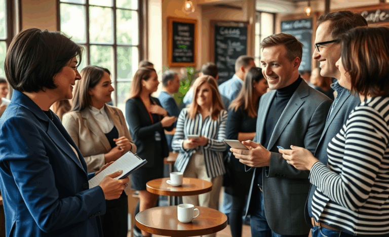 Un professionnel établissant des connexions lors d'un événement de réseautage.