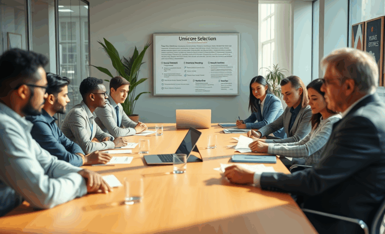 Image illustrant le processus de sélection chez Umicore.